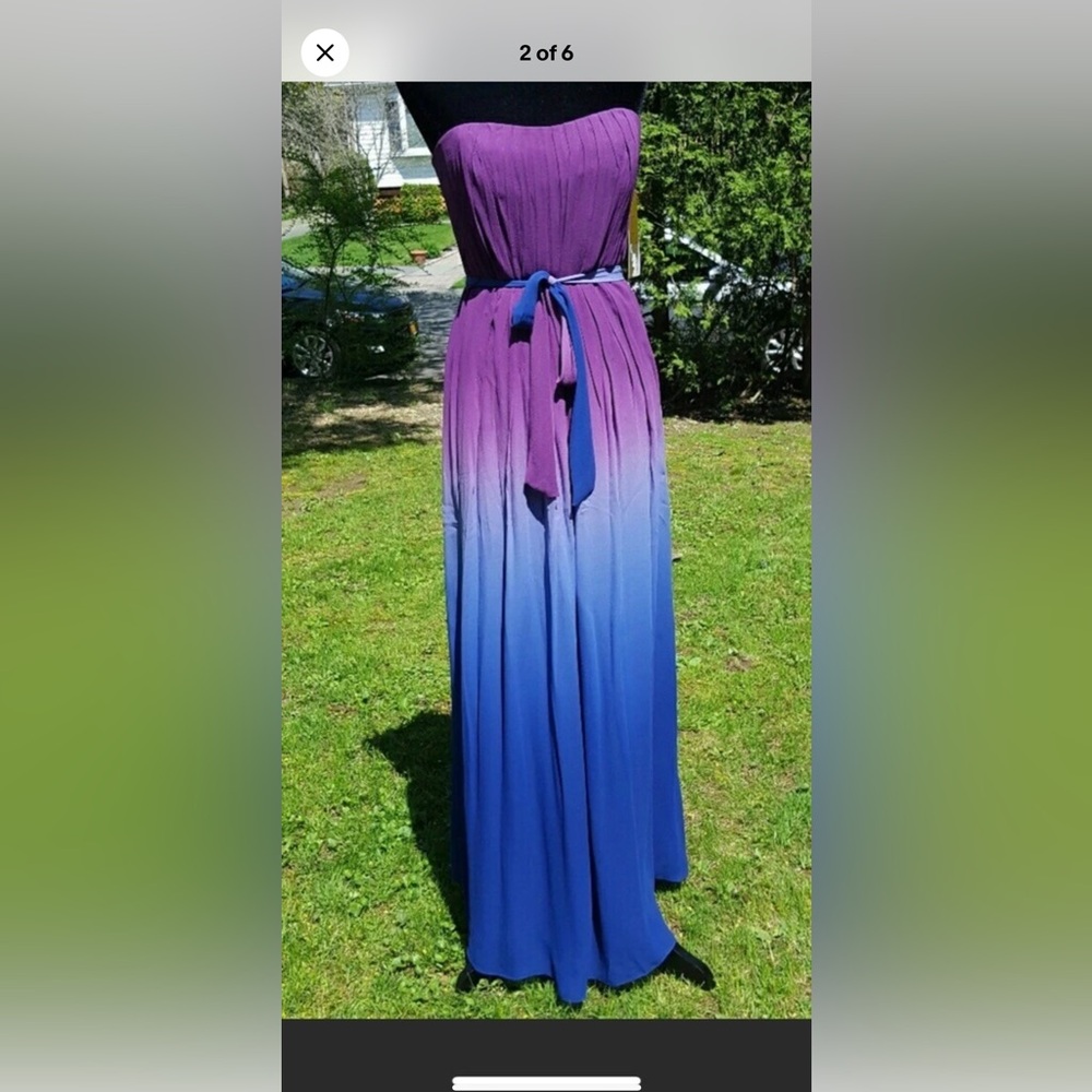 Nicole Purple and Blue Ombre Maxi Dress